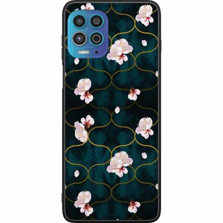 Motorola Moto G100 Svart Skal Blommor