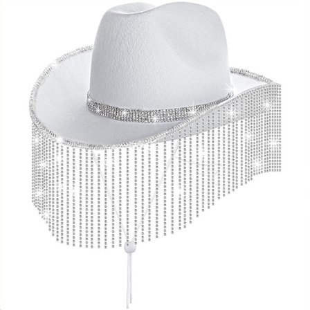 Rhinestone Cowgirl Hat West Cowgirl Hats HVIT