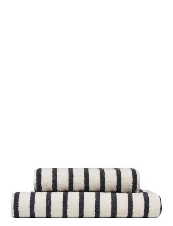 Høie of Scandinavia Everyday Stripe Cotton Towel - Black - 50X90CM