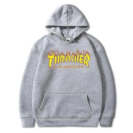 Thrasher Sweater Flame Sweatshirt Casual Top Fashion Print Hættetrøje | Fruugo Au