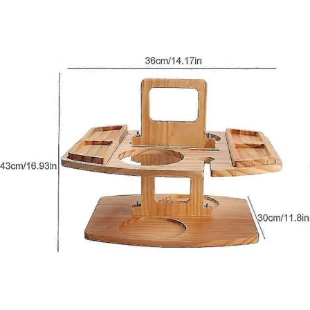 Bærbart Piknikbord, Piknikbord i tre for utendørs bruk, snacks- og ostebrett med 2 vinglassholdere, utendørs strandbarbord med (FMY)
