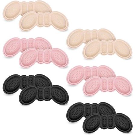 6 par hæl indlægssåler til kvinder, skridsikre hælbeskyttere til løstsiddende sko, lindrer hælsmerter