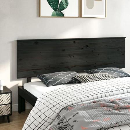 Vidaxl Sänggavel Svart 204x6x82,5 Cm Massiv Furu Svart