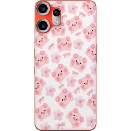 Kompatibelt Mobilskal till Nothing Nothing CMF Phone 2 Pro Söta grisar med blommor och rosetter i rosa mönster