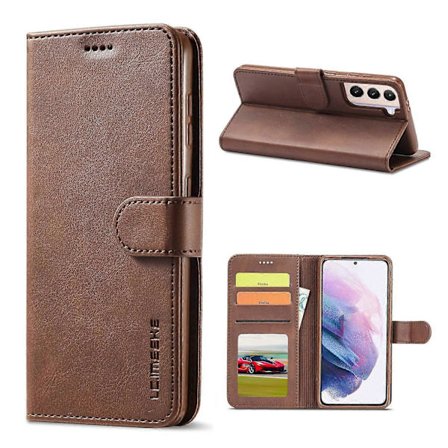 Telefon Cover Kompatibelt med Samsung Galaxy S21 4G 5G PU Læder o4k Wallet Foldbart Stativ Etui - C-lingling