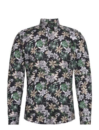 Lindbergh Aop Superflex Shirt L/S Svart