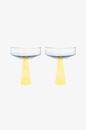 Brut Homeware - Coupe Claude 2-pakning - Blå - Vinglass - Fra Homeroom