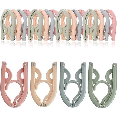 12-pak Foldbare Tøjbøjler, Pladsbesparende og Skridsikre, Bærbare Multifunktionelle, Hjem, Hotel, Rejse, Camping