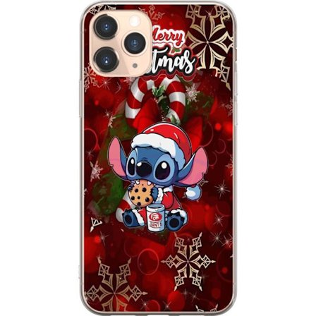 Kompatibel Mobilcover til Apple iPhone 11 Pro Stitch juletema med cookie og julemand kostume glædelig jul sød festlig kawaii ferie rød baggrundskunst