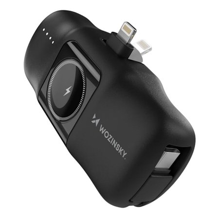 Wozinsky Mini Powerbank Lightning with USB-C & Apple Watch Charger 5000mAh - Black