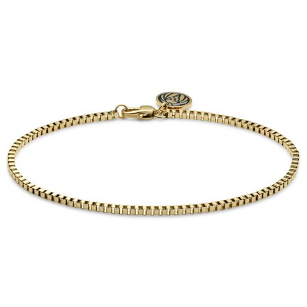 Essentials | 2 mm Gold-Tone Square Box Chain Bracelet for Men - Steel bracelets