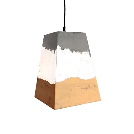 Betoninen riippuvalaisin, keltainen/harmaa/valkoinen, 20x20x27 cm