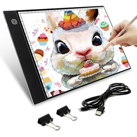 LED-valopöytä A4, kevyt pöytälamppu, kannettava valopöytä, kirkkaus himmennettävissä