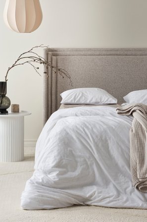 Jotex - Sengesett Dobbeltseng Hvit/beige - BRYONA - Kjøp Dobbeltseng hos Jotex