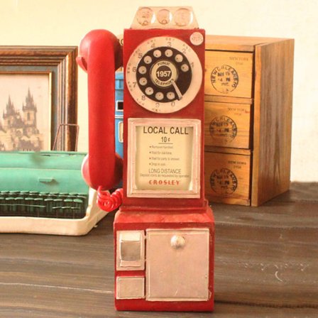 Vintage Rotera Classic Look Dial Telefontelefon Modell Retro Booth Hemdekoration Ornament