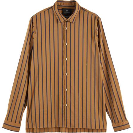 Scotch & Soda Regular fit - satin striped shirt , Bruin , Heren , Maat: XL
