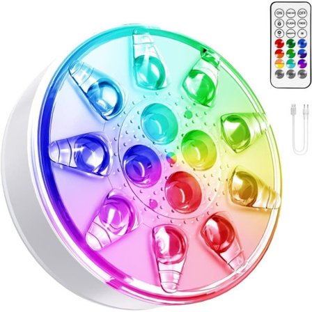 Bassenglamper 1/2/4-pakning, Flytende Lamper med 16 Farger og Fjernkontroll, Oppladbare og Vanntette