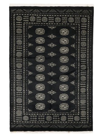 Håndknyttet Pakistan Bokhara 3Ply Tæppe 138X205 Sort/Mørkegrøn