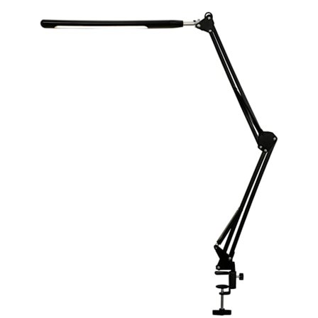 LED-skrivbordslampa med justerbar arm, svart
