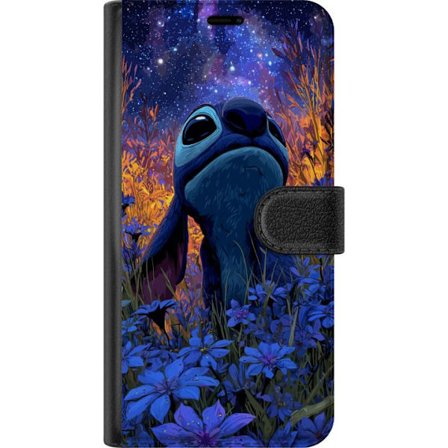 Kompatibel Tegnebogsetui til Motorola Edge 50 Ultra Farverig Stitch illustration under stjernenhimmel med blomster og natlys, et magisk fantasy-motiv