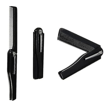 Foldbar Kam for Menn - Mustasje- og Skjeggkam, Antistatisk, Håndlaget Hårbørste, Salong- og Barberverktøy