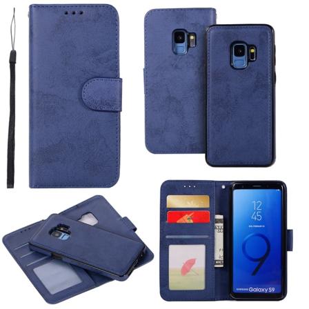 Samsung Galaxy S9 - Silke-Touch Etui med Lommebok og Skal Marinblå