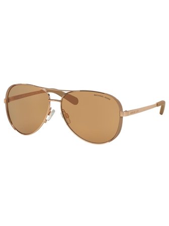 Michael Kors Sporty women's Sunglasses with a frame made of metal and plastic lenses in rose gold mirror