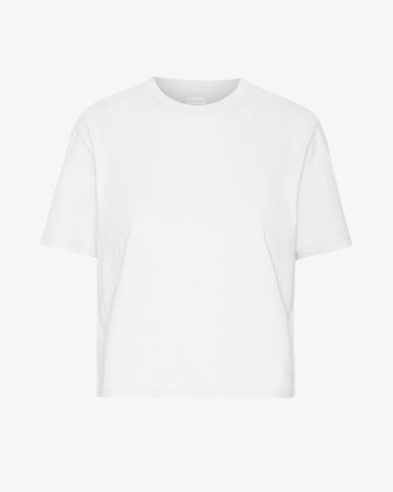 Organic Boxy Crop Tee - Optical White