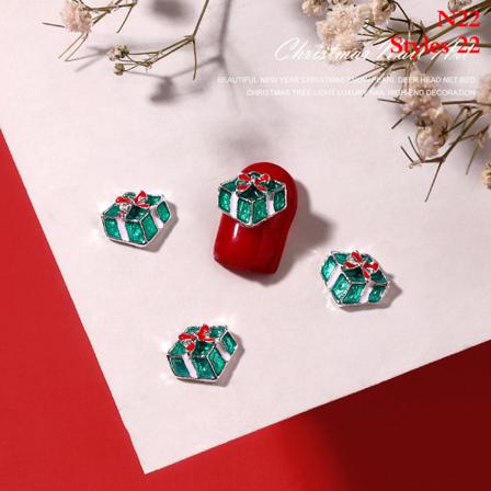 10 St Legeringssmycken Jul Nail Art Dekorationer Diy Christmasm