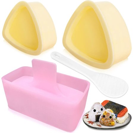 Onigiri Form, 3-pakning Risform Musubi Maker Kit, Musubi Presseform, Klassisk Trekant Risbolleform Maker Sushiform for Barnelunsj Bento, Hjem DIY
