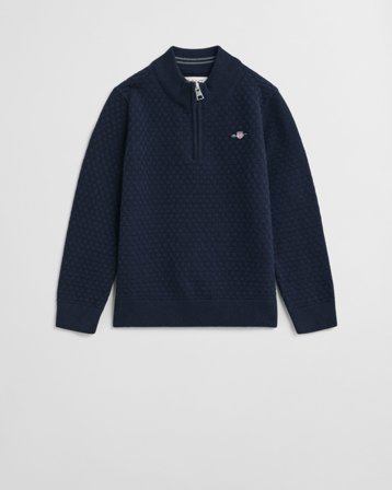 GANT Kinder Troyer mit Mikrostruktur (122/128) Marineblau