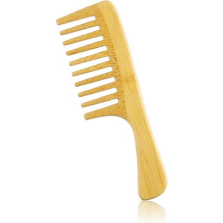 Bredtandad bambukam för lockar, hårkammar i trä, bred bambukam, lättviktig utredningskam för kvinnor