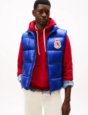 Tommy Hilfiger Rwb Crest Shiny Down Vest - Blue - L