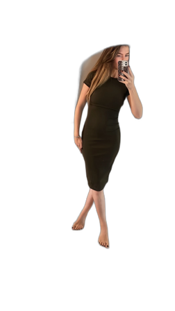 Mörkgrön klänning med detalj i ryggen