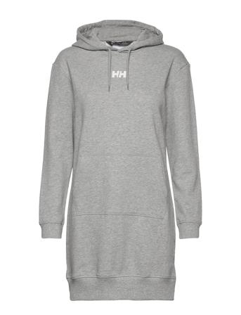 W Active Hoodie Dress Knälång Klänning Grå Helly Hansen