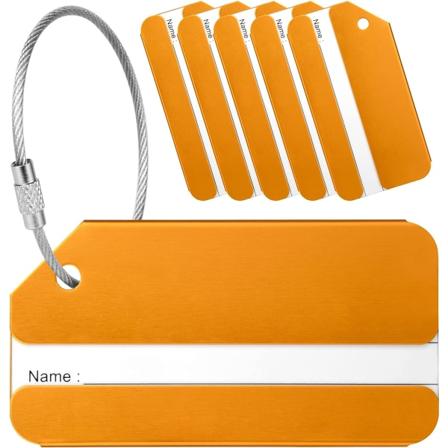 6 st (orange) Flygplans Bagagetagg Aluminium Legering Resväska Tagg wi