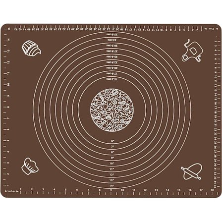 Silikone bagemåtte til udrulning af dej med mål