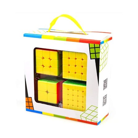 Xelparuc 4-pakks Speed Magic Cube Set - 2x2, 3x3, 4x4, 5x5 Stickerless Hjernepuslespill
