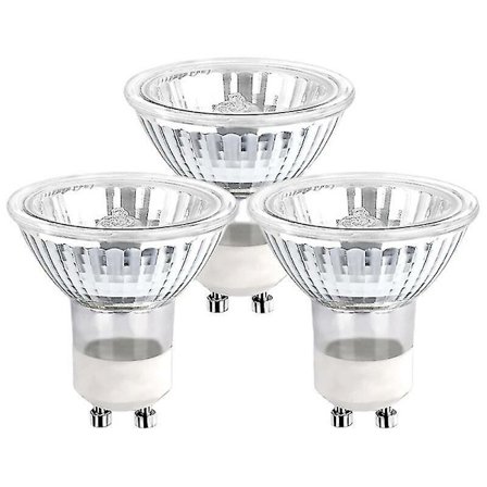 Gu10 Halogenpærer 35W Dimbar, 220V, Gu10 Halogenpærer, 2 Pin, 400Lm, 2800K Varm med 3stk, Hvit