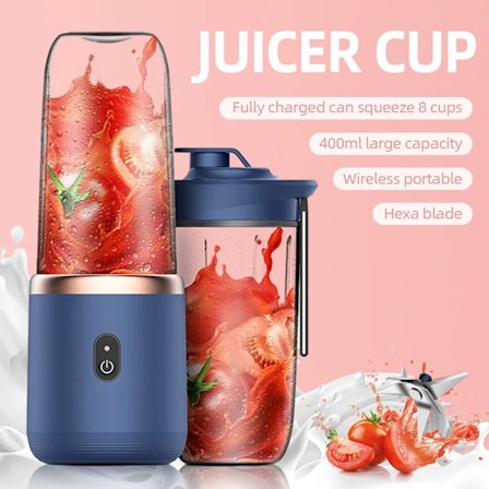 6 Smoothiemixer Blender, automaattinen pieni sähköinen mehupuristimet, vaaleanpunainen