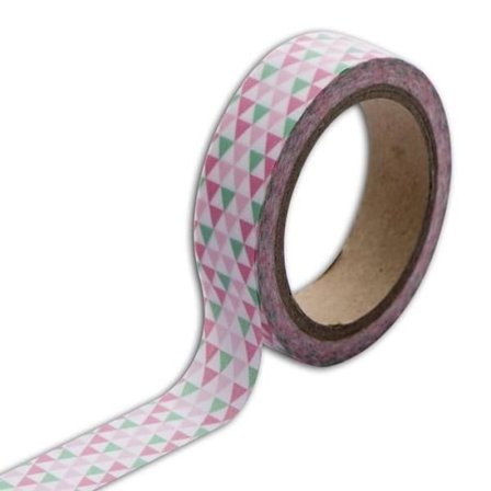 Masking tape grønne og lyserøde trekanter