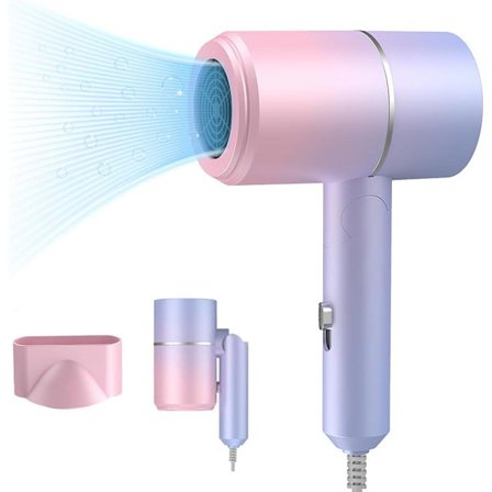 Liten hopfällbar torktumlare med kittelbotten och kall, jonisk hårtork