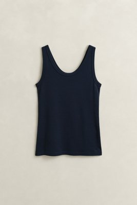 GANT - Ribbestrikket singlet til dame evening blue