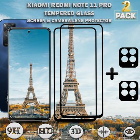 2-Pack Xiaomi Redmi Note 11 Pro Skärmskydd & 2-Pack linsskydd - Härdat Glas 9H - Super kvalitet 3D