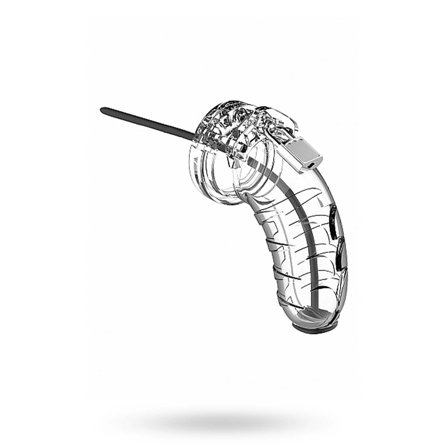 Shots: Model 16 - Chastity - 4.5" - Cage with Silicone Urethal Sounding - Sexleker Vuxen: Bondage & Fetish