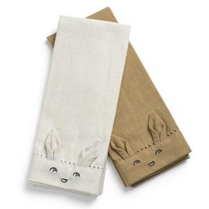 Elodie 2-Pack Lily White/Warm Sand EAT Baby Napkins One Size - Tableware - One size - Beige
