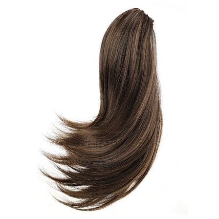 Lyhyen poninhäntäpidennys synteettinen kynsipidike hiuslisäkkeessä Aaltoileva poninhäntähiuspidennykset Laadukas lyhyt poninhäntä naisille