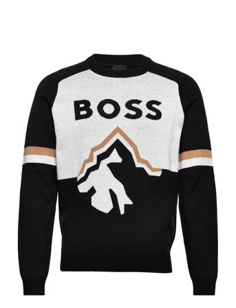 Lanius Stickad Tröja M. Rund Krage Multi/mönstrad BOSS