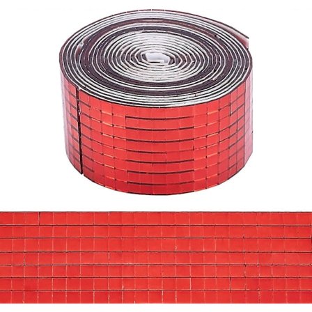 4000 stk Selvklebende Mosaikkfliser Røde Firkantede Glasspeilfliser Selvklebende Diskokulefliser for DIY Håndverk Fotoramme Hjemmetemafest Diskodekor