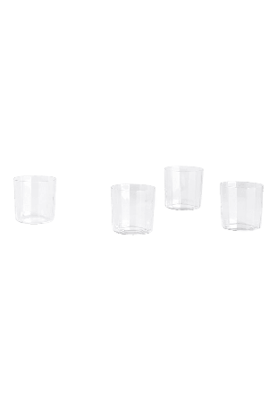 HAY Angle Glass Set of 4 Wide Dukning & servering Transparant